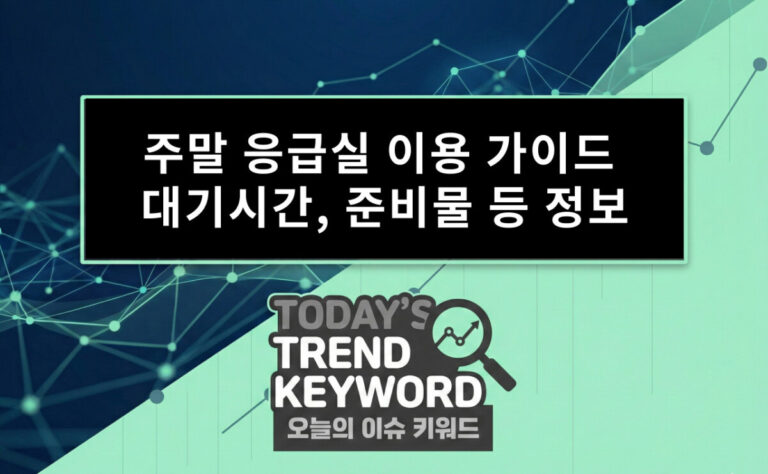 주말 응급실 이용 가이드 (2026 최신): 대기시간, 준비물, 꼭 알아야 할 정보