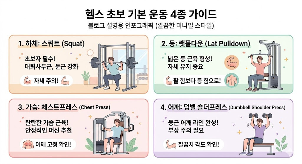헬린이 남자 운동 루틴 기구 사용법