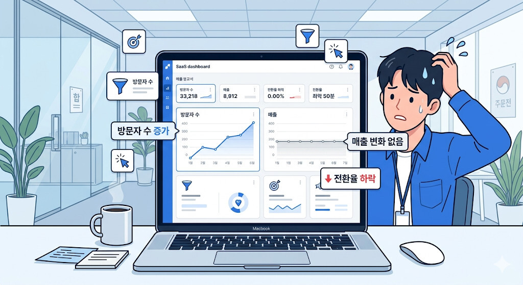 방문자 수는 증가했지만 매출은 오르지 않는 vanity metric 사례