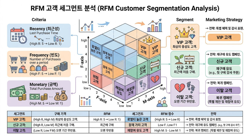 RFM 기반 고객 세그먼트와 마케팅 전략 구조