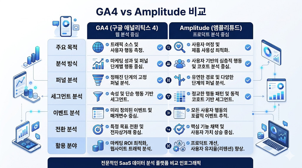 GA4와 앰플리튜드 퍼널 분석 기능 비교
