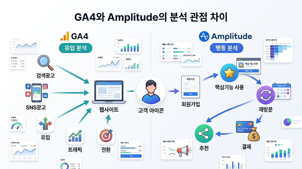 GA4와 Amplitude의 분석 목적 차이 비교