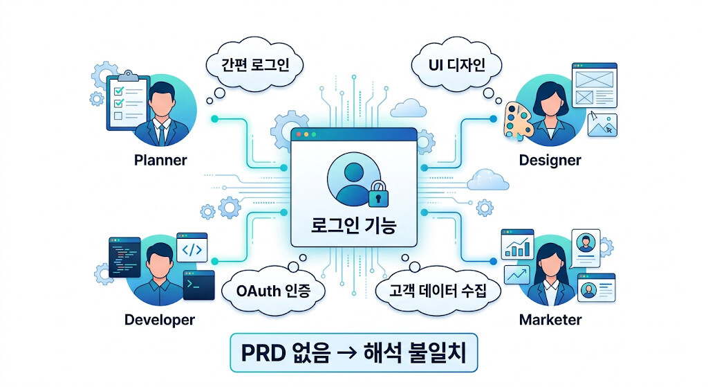 PRD 없이 동일한 요구사항을 각 직군이 다르게 해석하는 사례