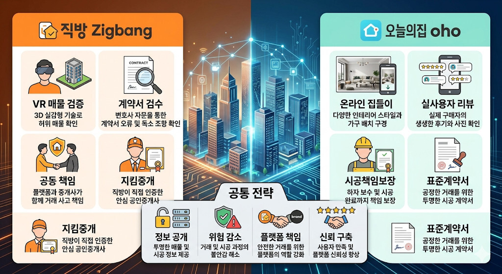 직방과 오늘의집의 신뢰 구축 전략 비교