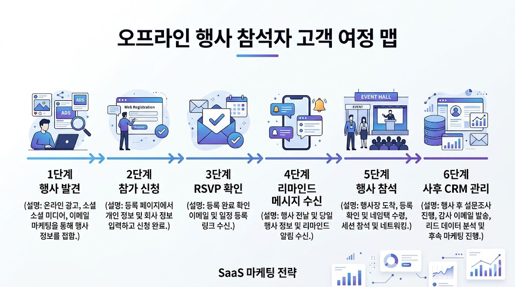 오프라인 행사 참석자 고객 여정과 CRM 자동화 흐름