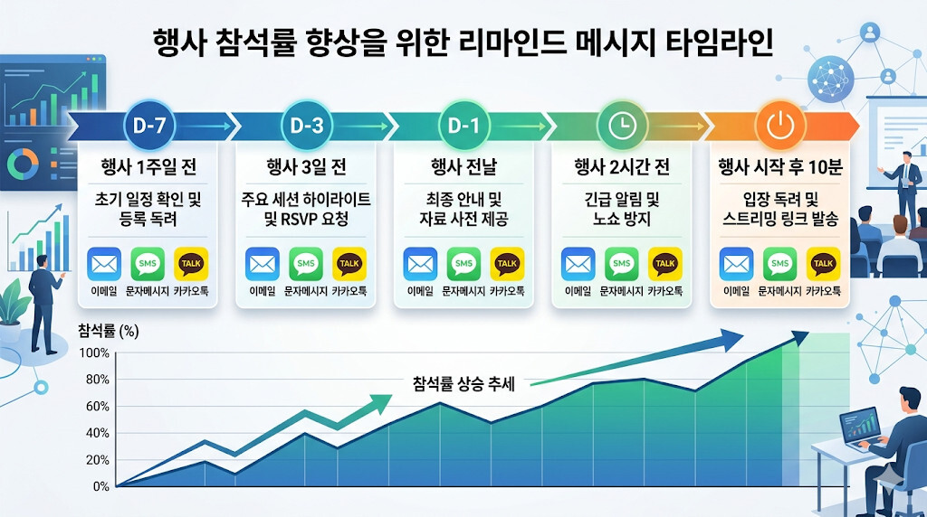 행사 참석률 향상을 위한 리마인드 메시지 타임라인
