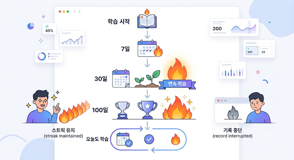 연속 학습 스트릭이 학습 리텐션을 높이는 원리
