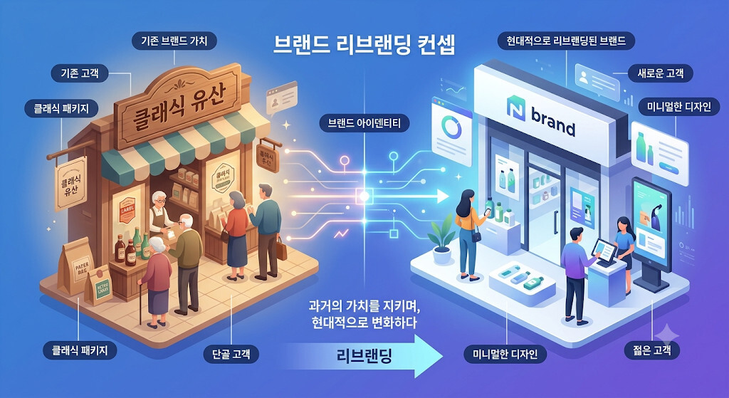 브랜드 아이덴티티를 유지하면서 리브랜딩하는 전략