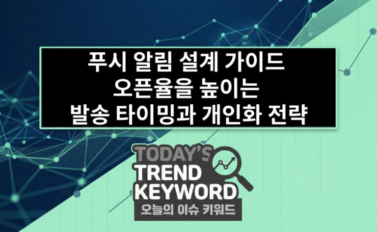 푸시 알림 설계 가이드 오픈율을 높이는 발송 타이밍과 개인화 전략