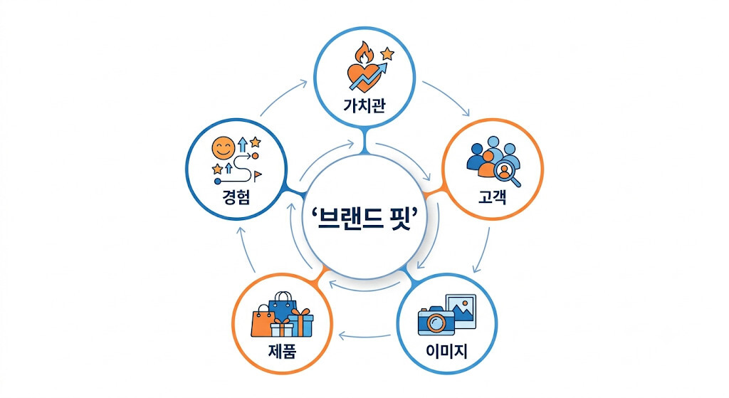브랜드 핏을 구성하는 가치관 고객 이미지 제품 경험 요소