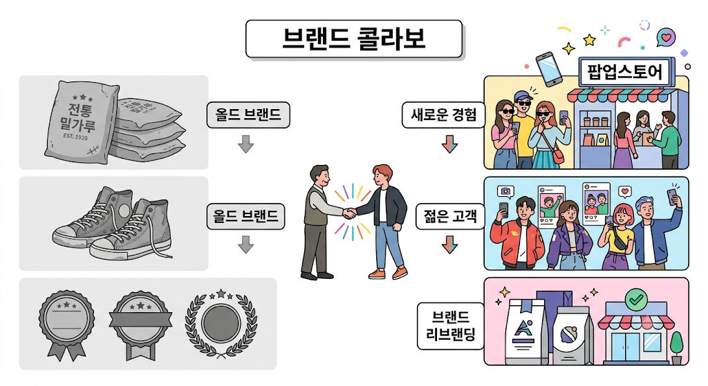 브랜드 콜라보를 통해 올드 브랜드가 젊은 고객에게 새로운 이미지를 만드는 과정