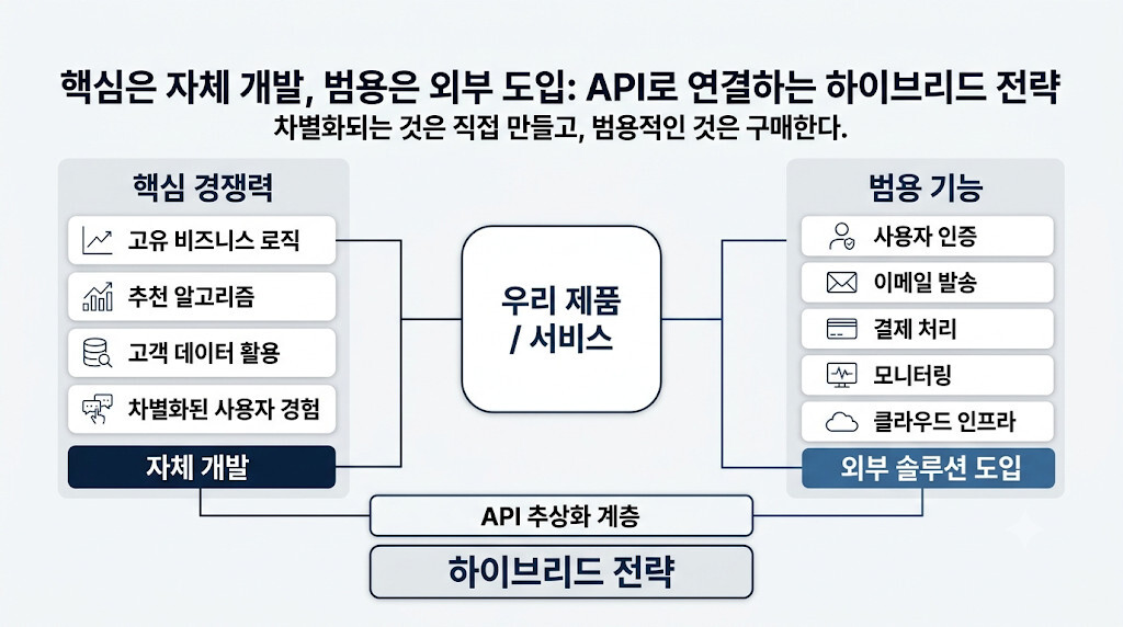핵심 경쟁력은 자체개발하고 범용 기능은 구매하는 Core와 Commodity 기반 Make or Buy 전략